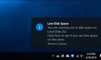 How to disable the 'Low Disk Space' warning in Windows 10/8/7