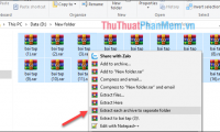 How to extract multiple files at the same time with WinRAR, each file into a separate folder