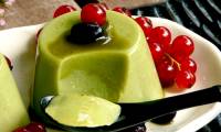 How to make green tea pudding, how to make 2-color mango pudding