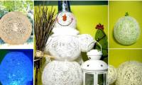 How to make lovely snowmen from balloons and wool to decorate Christmas