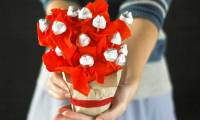 How to make romantic chocolate flower pots for girlfriends on October 20