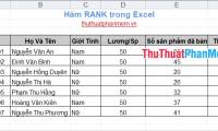 How to use the RANK function in Excel