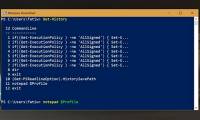 How to view command history from previous PowerShell sessions in Windows 10