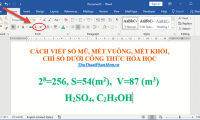 How to write exponentials, square meters, cubic meters, index under chemical formulas in Word