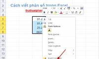 How to write fractional values ​​in Excel
