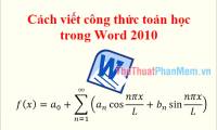 How to write mathematical formulas in Word 2010