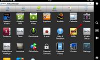 Instructions for accessing the hidden Camera app in the Kindle Fire HD