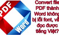 Instructions for transferring PDF files to Word are free of Vietnamese errors