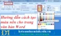 Instructions on how to create background colors for Word documents