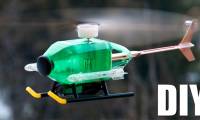 Instructions on how to make a helicopter model from a very simple plastic bottle cover