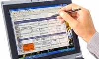 Laptop starts the multi-touch screen application