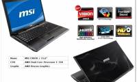 MSI CR650 - Laptop with AMD E-350 APU processor