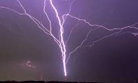 Not only does it hit the ground, lightning can also strike back from the ground to the sky