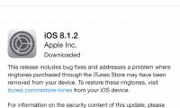 Official iOS 8.1.2 for downloading and fixing deleted ringtones