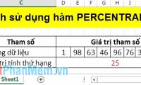PERCENTRANK function - The function returns the rank of the value in Excel