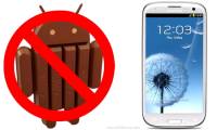 Samsung released Android 4.4 update, does not support Galaxy S3