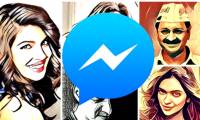 Take a picture of 'selfie' style painting on Facebook Messenger