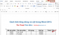 The fastest way to calculate lines and columns in Word 2013
