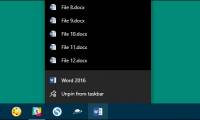 Trick to increase the number of items displayed in Jump List on Windows 10