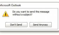 Turn off the message Send message without a subject in Outlook 2010