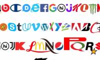 Unique font incorporating famous corporate logos, inviting experience