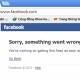 Facebook social network suddenly collapsed