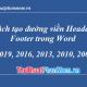 How to create Header and Footer borders in Word 2019, 2016, 2013, 2010 and 2007