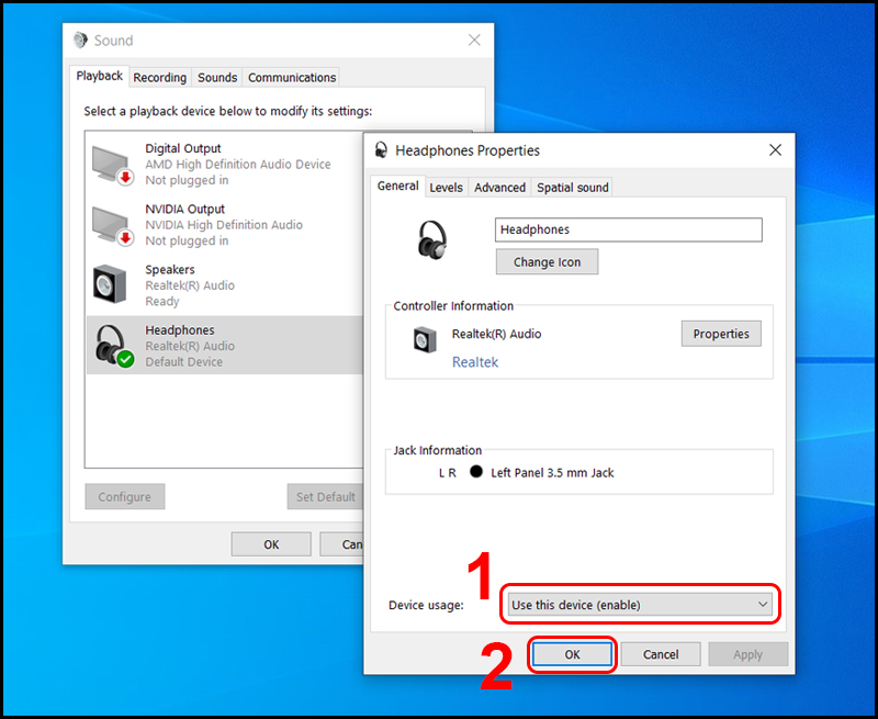 5 ways to fix computers, Windows 10 laptops do not accept headphones Picture 8