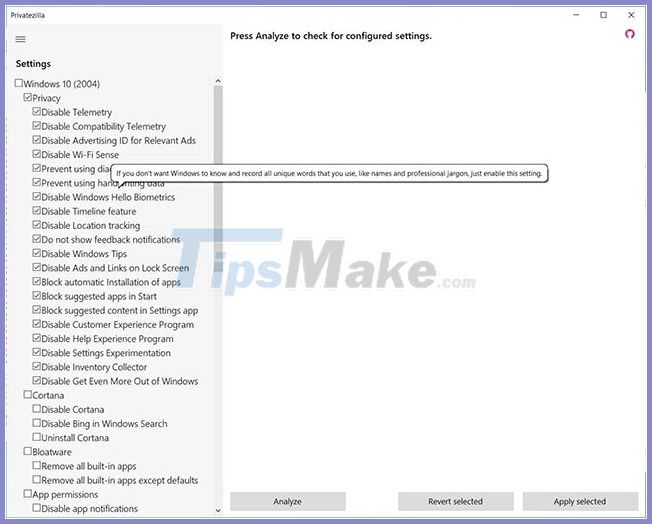 A tool to help you control your privacy in Windows 10 Picture 4
