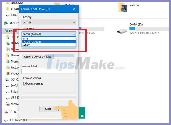 windows 10 format usb drive 7gb