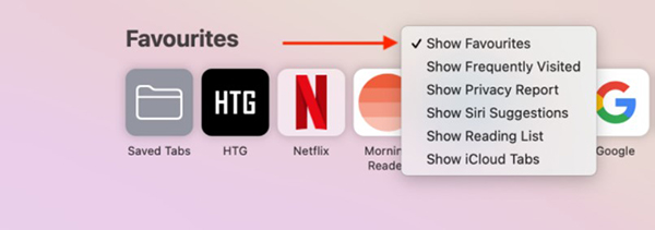 Customize the Safari front page on Mac Picture 8