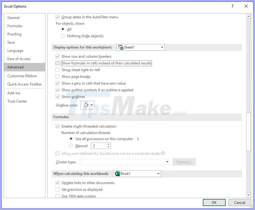 Excel errors do not jump formulas and fixes Picture 5