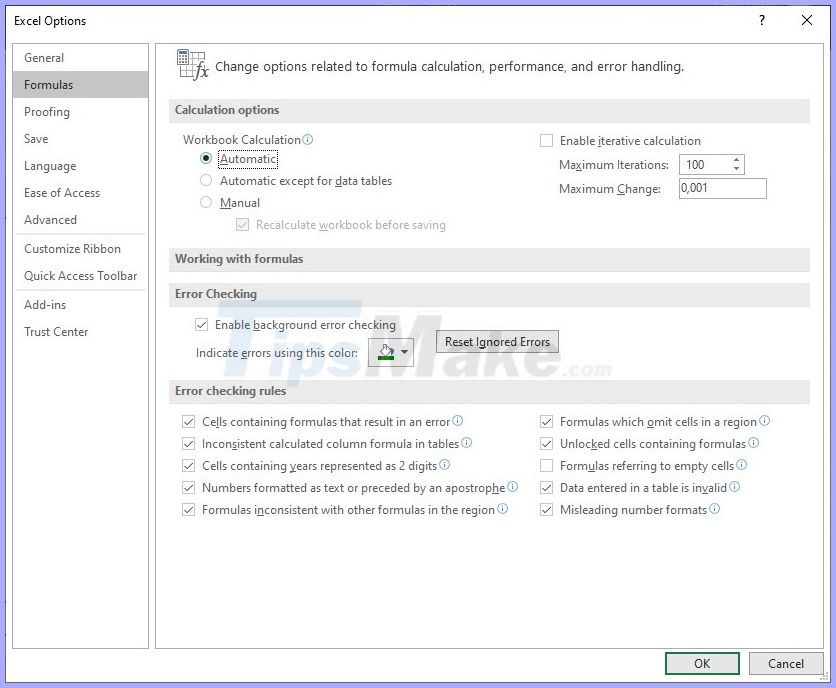 Excel errors do not jump formulas and fixes Picture 7