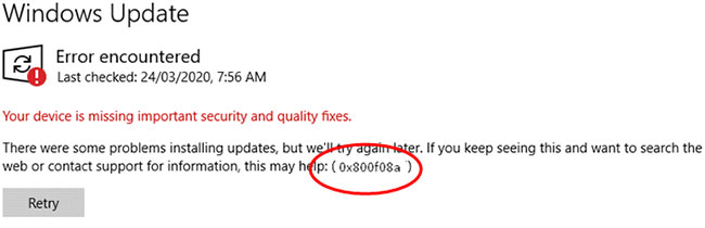 Picture 1 of Fix Windows 10 update error 0x800f0988, 0x800f081f or 0x800f08a