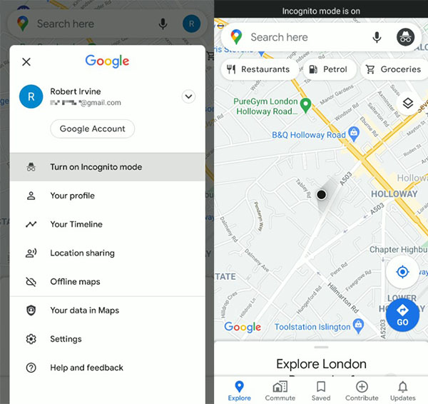 How to access apps using incognito mode on Android Picture 3