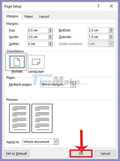 how to align word document top bottom