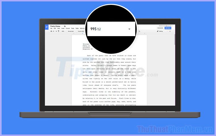 How to always show the number of words while typing in Google Docs Picture 1