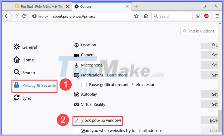 How to block websites that open automatically when browsing web Picture 9