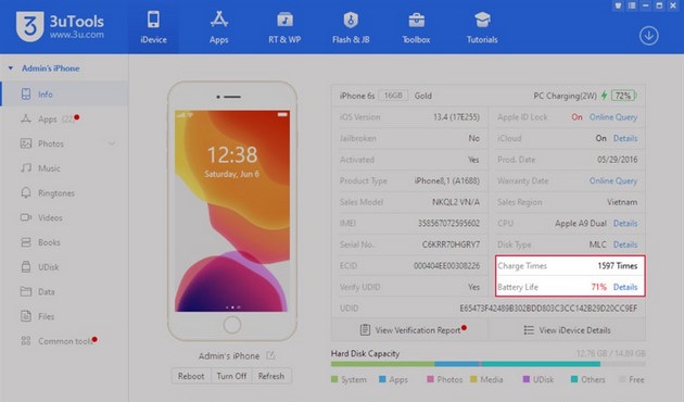 How to Check iPhone battery, check iPhone battery bottle, battery charge number of old iPhone Picture 5