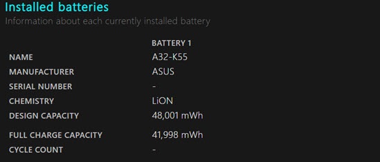 How to check the number of charges and laptop PIN bottle Picture 6