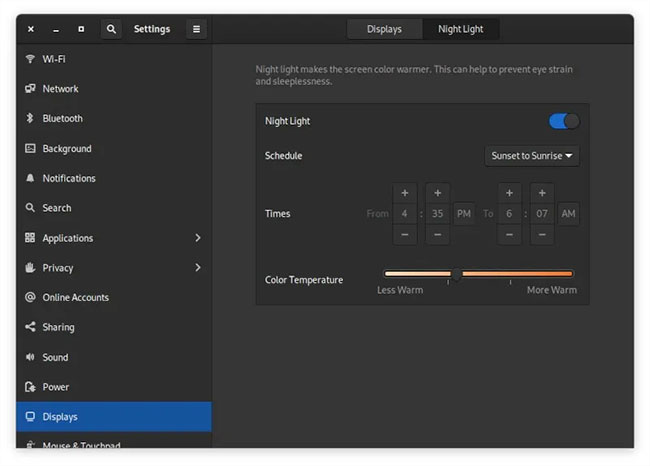 How to configure color temperature in GNOME Night Light Picture 7