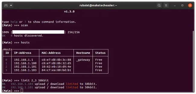 How to control WiFi network in Linux using Evillimiter Picture 3