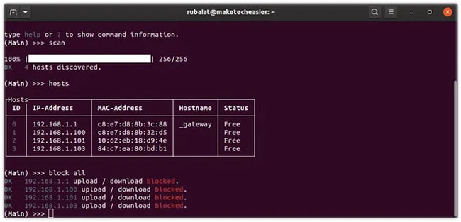 How to control WiFi network in Linux using Evillimiter Picture 4