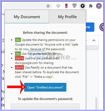 How to create a Google Docs password when sharing Picture 4