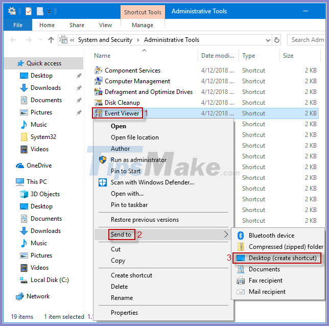How to create an Event Viewer shortcut on a Windows 10 desktop Picture 3