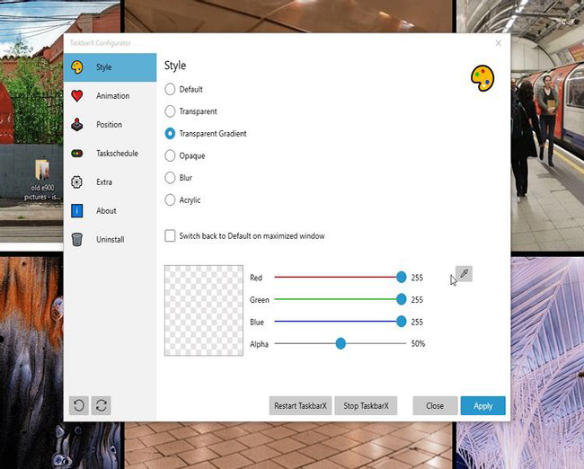 How to customize the Taskbar with TaskbarX Picture 2