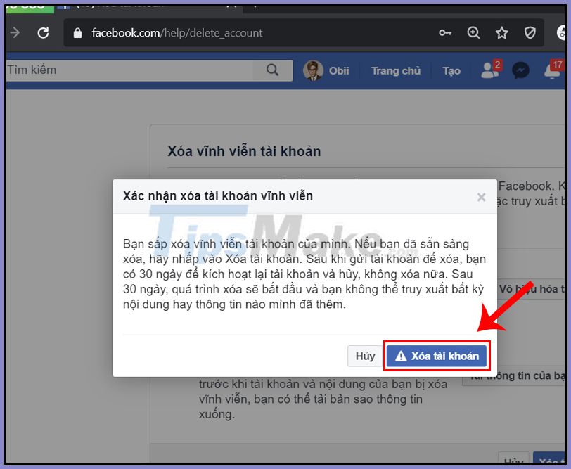 How to delete facebook account Picture 10