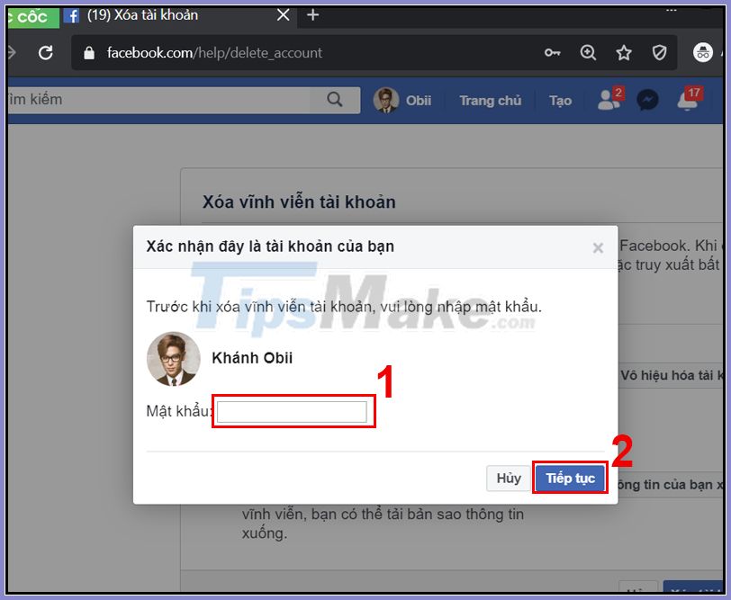 How to delete facebook account Picture 9