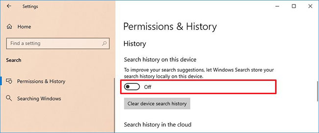 How to delete recent items in Search on Windows 10 Picture 1
