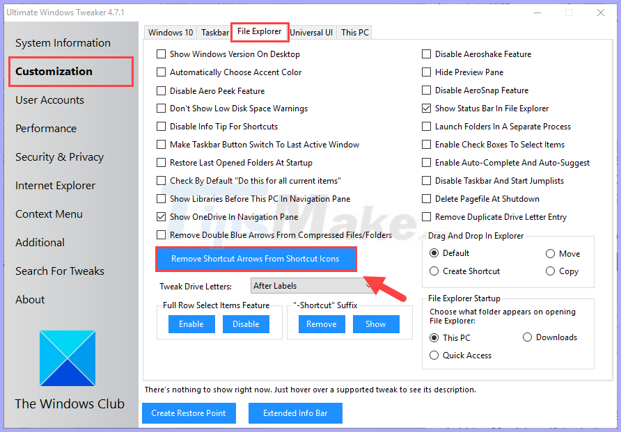 How to delete the arrow on the Shortcut icon in Window 10 Picture 10